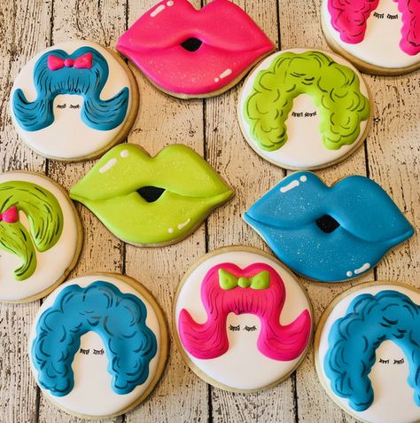 Drag queen cookies for a birthday party. Rupaul Drag Race Birthday Party, Drag Party Ideas, Drag Birthday Party, Drag Bachelorette Party, Queen Themed Birthday Party, Queen Cookies, Drag Party, Queens Birthday Cake, Queen Birthday Party