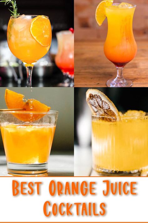 Orange Juice Cocktails Cocktail Orange Juice, Mixed Drinks With Orange Juice, Fresh Orange Juice Cocktails, Orange Colored Cocktails, Orange Juice Alcoholic Drinks, Orange Drinks Alcohol, Drinks With Orange Juice, Vodka Orange, Orange Juice Cocktails