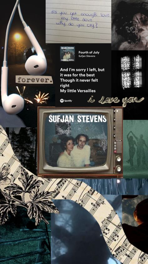 Sufjan Stevens Carrie & Lowell, Fourth Of July Sufjan Stevens Aesthetic, Sufjan Stevens Wallpaper, Sufjan Stevens Poster, Carrie And Lowell, Fourth Of July Sufjan Stevens, Sufjan Stevens Aesthetic, Fourth Of July Songs, July Lyrics