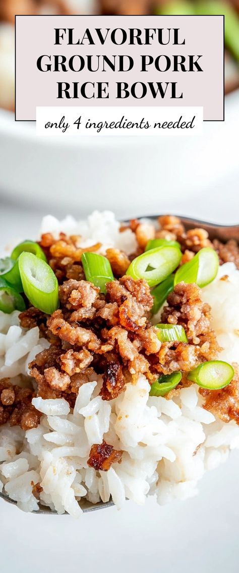 Image for Flavorful Ground Pork Rice Bowl Japanese Ground Pork Recipes, Ground Pork And Rice Recipes, Ground Pork Crockpot Recipes, Ground Pork Fried Rice, Ground Pork Recipes For Dinner Easy, Ground Pork Rice Bowl, What To Make With Ground Pork, Asian Ground Pork Recipes, Recipes With Ground Pork