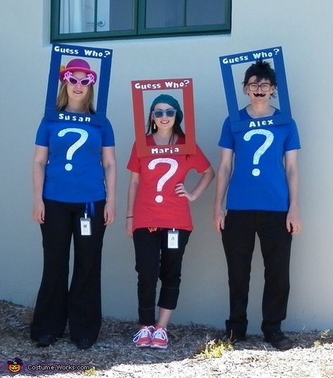 Guess Who Characters - Group Halloween Costume Idea Office Halloween Costumes, Costumes For Work, Halloween Costumes 2014, Halloween Costumes For Work, Teacher Halloween Costumes, Teacher Costumes, Homemade Halloween Costumes, Homemade Costumes, Halloween Costumes Friends