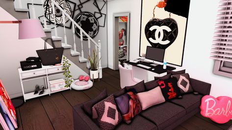 Townhomes | Patreon Sims 4 Mods House Decor Patreon, Sims 4 Houses Without Packs, Sims 4 Active Jobs, Xureila Sims 4 House, Sims 4 Y2k Apartment, Sims 4 Cc House Furnished, Sims 4 House Furniture Cc Patreon, Black Sims 4 Cc House, Sims 4 Urban Home Decor Cc