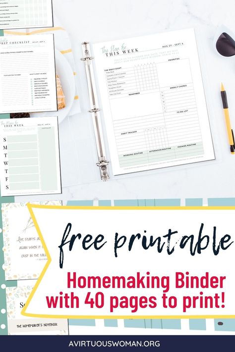 September 2021 Homemaker's Binder - Organize Your Household Family Binder Free Printables, Household Organization Binder, Life Binder Printables, 2023 Free Printable, Homemaking Binder, Binder Printables Free, Home Organization Binders, Soap Bible Study, Binder Ideas