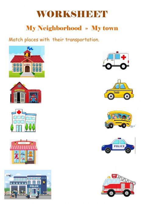 Places In The Community Worksheet, Neighborhood Theme Preschool, My Town Activities Preschool, Community Places Worksheets, My Town Activities, Community Places Preschool Activities, Occupation Activities Preschool, Places In The Community, Community Places