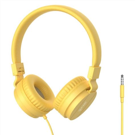 Yesmini Kids Headphones, Foldable, Adjustable Headband with 3.5mm Jack, Volume Limited Safe, Lightweight On-Ear Earphones for Children Boys Girls  Cellphones Laptop Computer Mp3/4 (Yellow) Yellow Headphones, Dorm List, On Ear Earphones, Sony Headphones, Icon Ideas, Kids Headphones, Goofy Ahh, Adjustable Headband, Laptop Computers