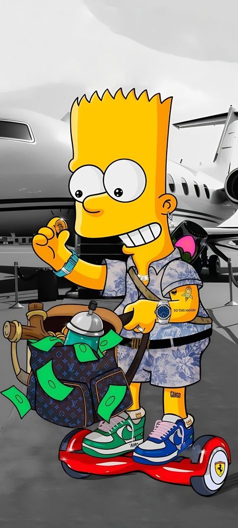 Bart Simpson Art, Really Cool Wallpapers, Simpson Wallpaper Iphone, Swag Wallpaper, Dope Cartoons, Iphone Wallpaper For Guys, Graffiti Wallpaper Iphone, Cartoon Character Tattoos, Simpsons Art