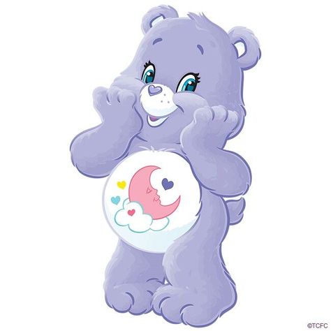 Sweet Dreams Bear Species: Care Bear Home: Care-a-Lot Gender: Female Debut: 2006 Fur color: Light purple Belly Badge: Light pink moon resting on a cloud surrounded by small hearts Voice Actor: Olivia Hack Sweet Dreams Bear is a Care Bear who debuted as a plush toy in 2006. She has light purple... Birthday Care Bear, Care Bears Birthday Party, Care Bear Tattoos, Bear Species, Care Bears Vintage, Care Bear Party, Care Bear Birthday, Kids Teddy Bear, Bear Quote