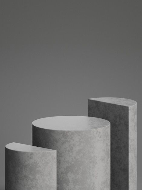 Concrete Pedestal, Background 3d, Product Display, Grey Background, Texture Background, 3d Rendering, Product Photography, Gray Background, Premium Photo