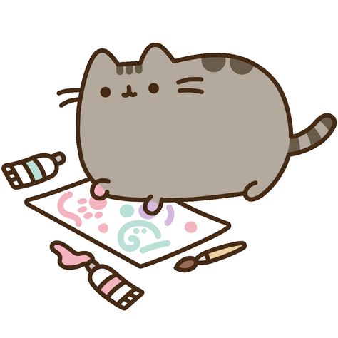 Pusheen Wallpaper, Pusheen Stickers, Prompt Generator, Finger Paints, Pusheen Cute, Pusheen Cat, Drawing Prompt, Cute Kawaii Drawings, Cats Illustration