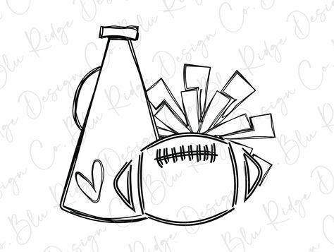 Cheer and Football Direct To Film (DTF) Transfer Football Cheer Shirts Design, Cheer Poster Ideas For Football, Cheer Doodles, Cricut Football Projects, Cheer Drawings Easy, Homecoming Window Painting Ideas, Football Doodles, Football Signs For Players, Cheer Drawings