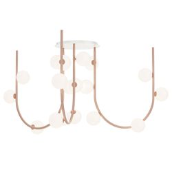 Contour MTO Collection Semi Flushmount, Flush Mount Chandelier, Studio M, Glass Globes, Lighting Chandeliers, Modern Fan, Timeless Aesthetic, Opal White, Brushed Bronze