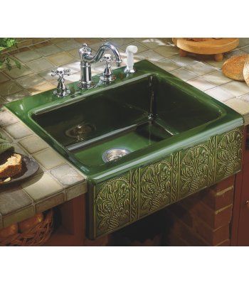 Coolest sink ever. Kohler Farmhouse Sink, Kohler Kitchen Sink, Rustic Sink, Kitchen Cabinets Pictures, Old World Kitchens, Kohler Kitchen, London Kitchen, Farm Sink, Farmhouse Sink Kitchen