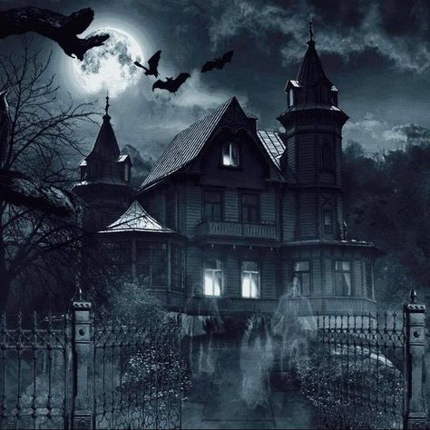 Haunted House Horror Mansion, Horror Illustration, Scary Houses, Castle Painting, Haunting Photos, Creepy Houses, Dark Castle, Spooky Places, Gothic Wallpaper