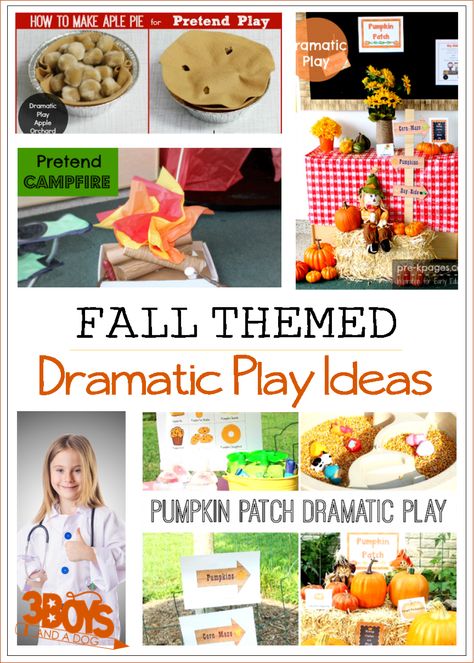 Fall Themed Dramatic Play Ideas and Printables Fall Dramatic Play, Dramatic Play Ideas, Dramatic Play Themes, Purposeful Play, High School Art Lesson Plans, Dramatic Play Preschool, Dramatic Play Area, Dramatic Play Centers, Fun Fall Activities