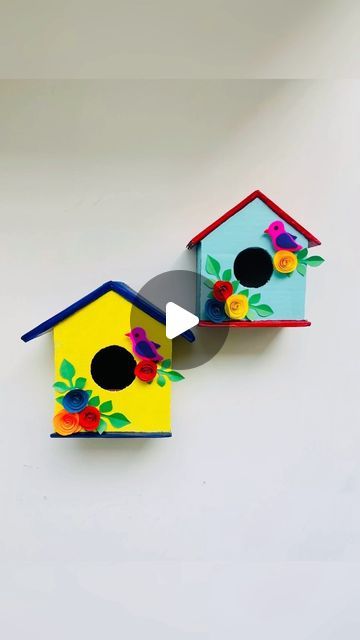 106K views · 4.9K likes | Khushboo Sahu on Instagram: "Bird House DIY/Making Bird House from waste cardboard 🕊🐥  #birdhouse #cardboardcrafts #bestoutofwaste #walldecor #diy #reels #reelsinstagram #crafts" Bird House Craft, Bird House Diy, Easy Bird, Birdhouse Craft, Bird Houses Ideas Diy, Unique Bird Houses, Diy Birds, Bird Houses Diy, Best Out Of Waste