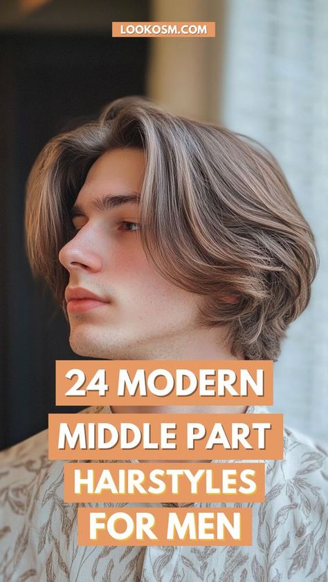 Save this for later! Discover 24 stylish middle part hairstyles for men that are making a bold comeback. From sleek and polished to relaxed and textured, these looks work for every vibe. Click the pin and follow us for more hairstyle inspiration! #MiddlePartStyles #MensHairInspo #TrendyLooks #HairGoals #StyleUpgrade Men’s Hairstyle Middle Part, Man Hairstyle Mid Length, Best Middle Part Hairstyles Men, Straight Hairstyles Men Medium Length, Boys Long Hairstyles Straight Hair, Men’s Mid Length Haircuts, Short Hair Middle Part Men, Boys Haircut Middle Part, Haircut Men Middle Part