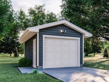 1-Car Garage Plan, 050G-0135 2 Car Garage With Carport And Apartment, Garage With Rv Carport, Inexpensive Cabin, 2 Car Garage With Rv Carport, Garage Building Plans, Detached Garage Designs, Building A Carport, Garage Extension, Car Shed