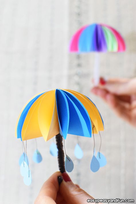 Easy Peasy and Fun  Crafts for Kids, Coloring pages, How to Draw Tutorials  How Kids Umbrella Craft, Origami Umbrella, Paper Pumpkin Craft, Do It Yourself Decoration, Crab Crafts, Umbrella Craft, Paper Umbrella, Turtle Crafts, Ladybug Crafts