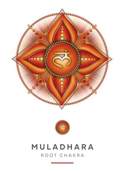 Chakra Symbols, Root Chakra - MULADHARA - Energy, Stability, Comfort, Safety - `I AM`. This powerful chakra symbol will charge your space with positive energy royalty free illustration Muladhara Chakra Symbol, Root Chakra Symbol, Chakra Mantra, Cute Picture Quotes, Muladhara Chakra, 2nd Chakra, Chakra Tattoo, Chakra Health, Chakra Symbols