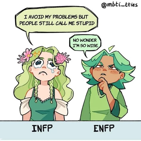 MBTI art   -  Credit: @mbti_tties Mbti As Characters, Mbti As Animals, 16 Personalities Fanart, Mbti Friend Groups, Mbit Personalities, Enfp X Infj, Mbti Comics, Enfp Art, Mbti Diplomats