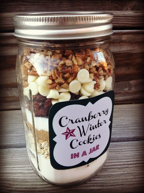 cookies cranberry Mason Jar Cookie Recipes, Mixes In A Jar, Recipes In A Jar, Jar Mixes, Cookies In A Jar, Mason Jar Cookies, Mason Jar Recipes, Jar Meals, Pumpkin Cranberry