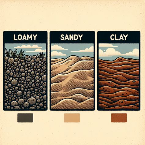 Three Garden Soil Types Chart Types Of Soil Chart, Discovery Table, Peat Soil, Planet Coloring Pages, Garden Notes, Type Chart, Soil Types, How To Garden, Soil Texture