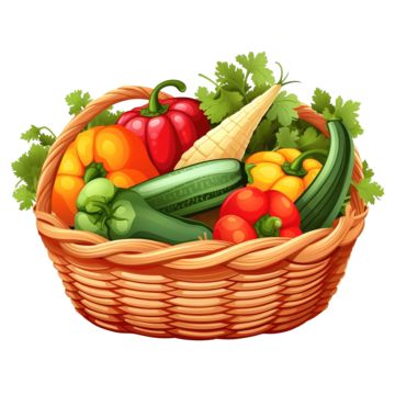 Basket Illustration, Basket Clipart, Vegetable Cartoon, Basket Drawing, Vegetable Illustration, Pink Basket, Vegetable Basket, Bamboo Basket, Clipart Cartoon