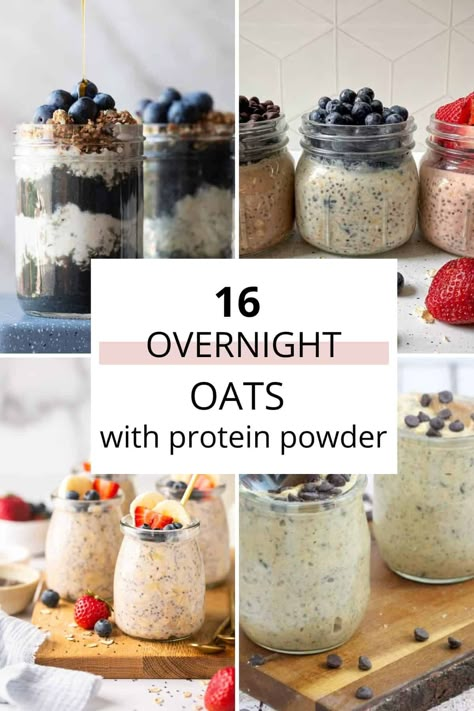 16 Overnight Oat Recipes That Are Made With Protein Powder Overnight Proats Recipes, Overnight Oats Recipe Protein Powder, Raspberry Overnight Oats Healthy, High Protein Overnight Oats Low Calorie, Overnight Oats Ratio, Protein Powder Overnight Oats, Tasty Overnight Oats, Overnight Oats Protein Powder, Betr Recipes