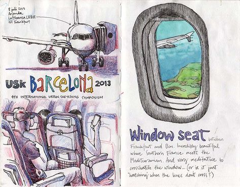 Travel Drawing Sketches, Barcelona Drawing, Travel Journalling, Nina Johansson, Travel Journal Pages, Travel Journal Scrapbook, Travel Art Journal, Diy Travel Journal, Travel Sketchbook