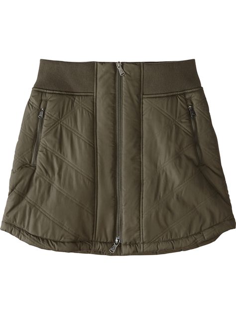 Quilted Skirt: Prana Zero Chill | Title Nine Prana Clothing, Quilted Skirt, Snow Skirt, Dog Walks, Title Nine, Cross Country Skiing, The Heat, Front Zipper, Rib Knit