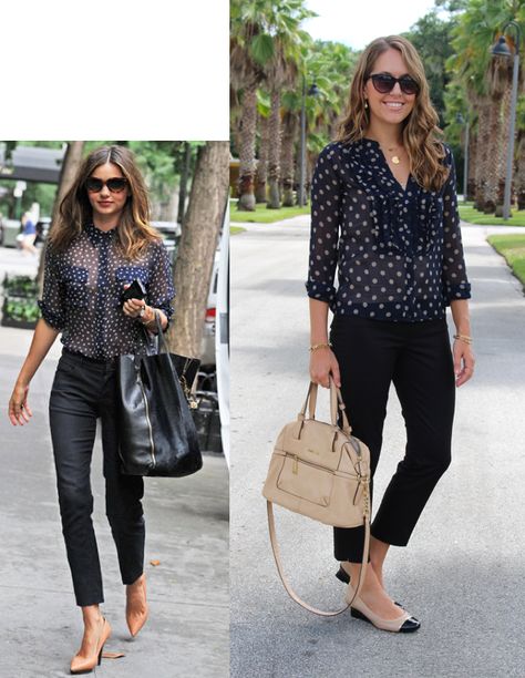 Miranda is looking hot in today's polka dot ensemble! I was inspired to pull out a polka dot shirt I've had for years and still love. I went for more of a laid back vibe with an untucked shirt and flat shoes. How would you wear this combo? Top: J.Crew, $45 Pants:  Ann Taylor , $18 Shoes: M White Polka Dot Shirt Outfit, Polka Dot Shirt Outfit, Polka Dot Blouse Outfit, Polka Dot Top Outfit, White Polka Dot Shirt, Outfit Minimalist, Personal Style Inspiration, Budget Fashion, Outfit Inspiration Fall