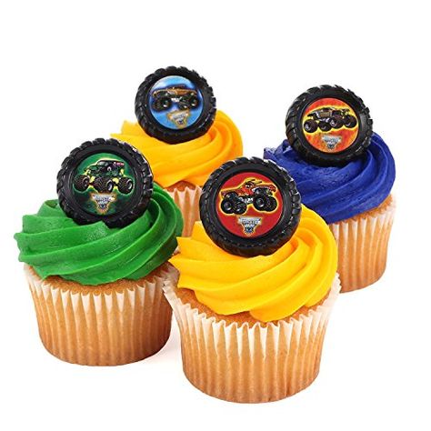 Monster Truck Cupcakes, Monster Jam Birthday Party, Blaze Birthday Party, Blaze Party, Truck Cupcakes, Monster Jam Birthday, Monster Jam Party, Cupcake Crafts, Blaze Birthday