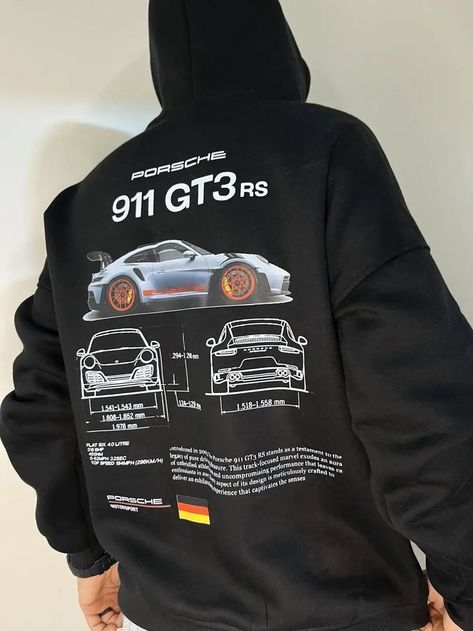 Porsche Jacket, Car Hoodies, Hoodies Ideas, Hoodie Design Ideas, Racing Hoodie, Black Tracksuit, Hoodies Aesthetic, Shirt Logo Design, Black Hoodie Men