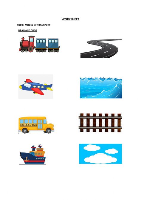 Transport Worksheet For Grade 1, Different Types Of Transportation, Modes Of Transport, Ways Of Transportation Worksheet, Modes Of Transport Worksheet, Mode Of Transport, Online Activities, Types Of Food, School Subjects