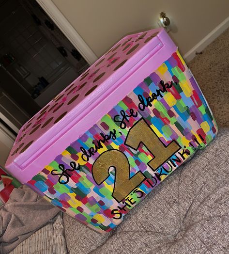 Birthday Painting, Cooler Painting, 21st Birthday, Birthday