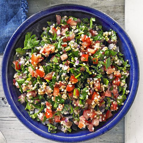 Classic Tabouli ___ weightwatchers.com ___  Burghul, Middle Eastern, Parsley, Salad, Tabouli, Tomatoes, Tabouli Salad Recipe, Tabouli Recipe, Tabouli Salad, Parsley Salad, Tabbouleh Salad, Salad Recipes For Dinner, Lebanese Recipes, Mediterranean Dishes, Healthy Appetizers