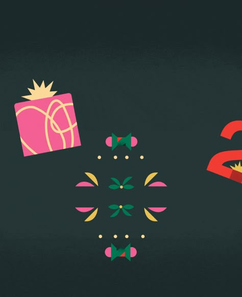 Christmas Motion Graphics Animation, Animated Holiday Card, New Years Animation, New Year Motion Design, Christmas Animation Gif, Happy Holidays Typography, Christmas Animation Illustration, Christmas Motion Design, New Year Design 2023