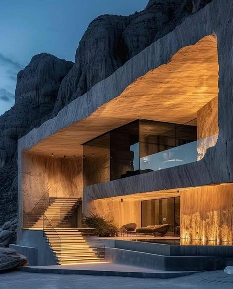 Landscape Photography Ideas, Architecture Blueprints, Best Architecture, Contemporary House Exterior, Concrete Architecture, Modern Villa Design, Modern Mountain Home, Architecture Construction, Desert Fashion