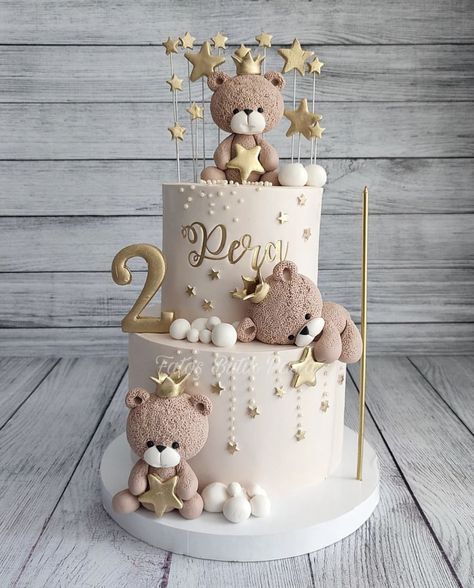 Teddy Cake Design, Bear Birthday Cake Ideas, Teddy Birthday Cake, Bear Cake Design, Gateau Baby Shower Garcon, Torturi Baby Shower, Teddy Bear Birthday Cake, Bear Birthday Cake, Bear Baby Shower Cake