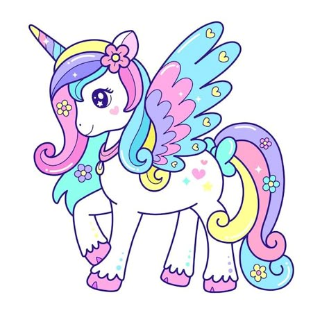 Beautiful cartoon unicorn vector illustr... | Premium Vector #Freepik #vector #baby-unicorn #unicorn #cute-unicorn #unicorn-cartoon Beautiful Unicorn Drawings, Unicorn Cute Illustration, Unicorn Pictures Cute, Unicorn Drawing Cute, Unicorn Images Cute, Cartoon Unicorn Drawing, Rainbow Unicorn Drawing, Unicorn Cartoon Cute, Unicornio Cute