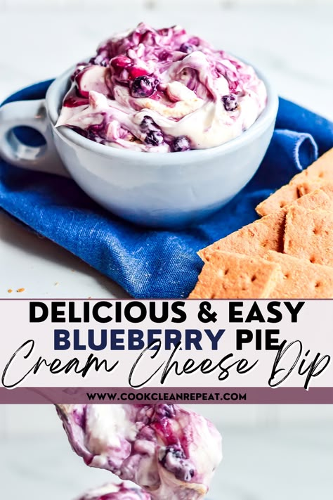 Lemon Blueberry Cheesecake Dip, Dessert Dips Gluten Free, Cream Cheese Berry Dip, Cream Cheese Fruit Pie Recipes, Blueberry Cream Cheese Dip, Blueberry Dip Cream Cheese, Pie Dip Recipes, Blueberry Appetizer Recipes, Blueberry Dip