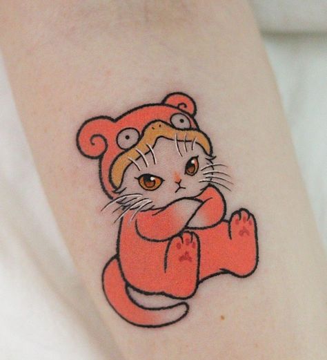 Cute Small Tattoos With Meaning, Robot Tattoo, Cute Halloween Tattoos, Kitten Tattoo, Pumpkin Tattoo, Cartoon Character Tattoos, Small Tattoos With Meaning, Best Tattoo Ideas, Small Flower Tattoos