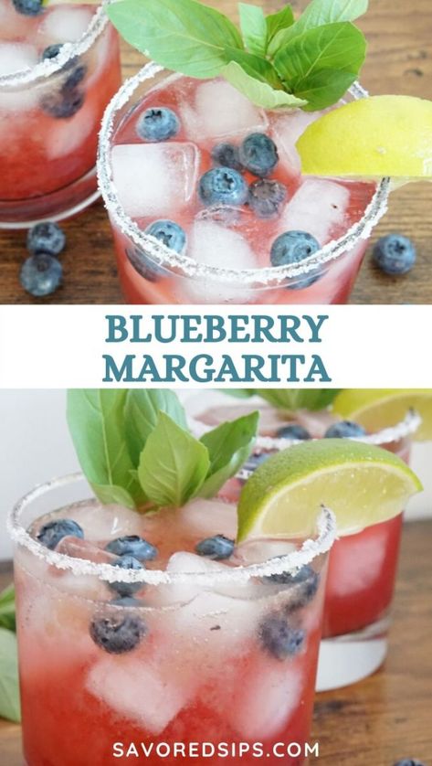 Blueberry Tequila Cocktail, Blueberry Cocktail Recipes, Sweet Lemonade Recipe, Cocktails Fruity, Easy Winter Cocktails, Fresh Blueberry Recipes, Margarita Cocktails, Blueberry Margarita, Blueberry Cocktail