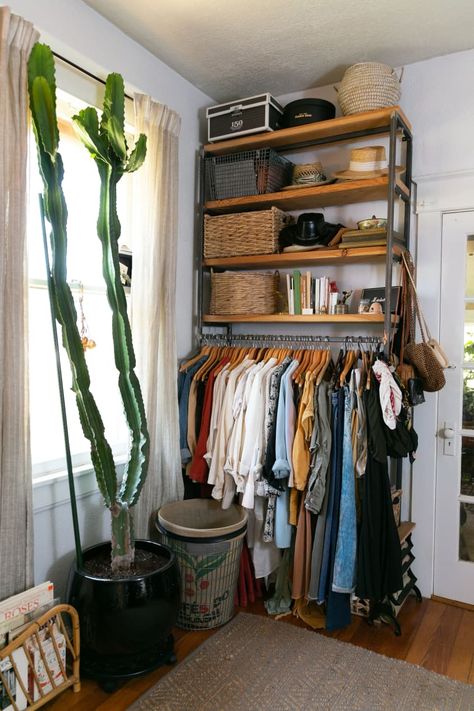 Room Organization Bedroom, Tiny Closet, Colorful Apartment, No Closet Solutions, Custom Shelving, No Closet, Room Corner, Cabinet Of Curiosities, Baby Room Design