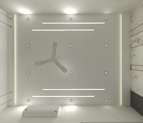 Simple Ceilings For Bedroom, Bedroom Fall Ceiling Design, False Ceiling With Profile Lights Bedroom, Pop For Room Ceiling, Gypsum Celling Design Bedroom, For Celling Design For Bedroom, Pop Design Ceiling Hall With Two Fans, False Ceiling Design For Bedroom With Fan, Pop Lighting Ideas In Hall