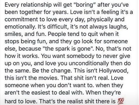 Something I've learned over the last year and a half. NOTHING is perfect nor will it ever be. But once you've got something good and you truly realize it, it's time to stop being a coward,grow up, open your eyes and see you won't find anything better, and most importantly don't want to. Different type of #mcm but that would be you @joey1belt #toughlove #getoveryourself #grassisnotgreener #love #itsnoteasy Boring Quotes, Bored Quotes, Boring Relationship, Nothing Is Perfect, Love You Unconditionally, Future Love, Finding Inner Peace, Tough Love, Love Text