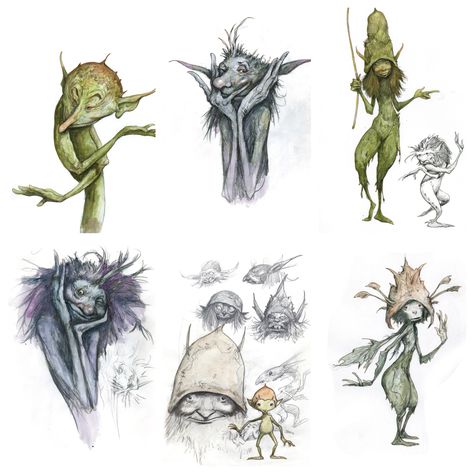 Some of the creatures that appear in the artist’s new book, Brian Froud’s Faeries’ Tales. creativebloq.com Whimsical Creatures Art, Brian Froud Faeries, Brian Froud Goblins, Brian Froud Tattoo, Brian Froud Fairies, Pixie Creature, Froud Fairies, Brian Froud Art, Fantasy Creatures Mythology