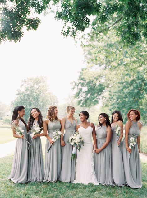 The Best Bridesmaid Looks: Our 10 Favorite Bridesmaid Trends This Year | Ultimate Bridesmaid Gray Wedding Colors, Grey Bridesmaids, Grey Bridesmaid Dresses, Peacock Wedding, Gray Weddings, Cute Wedding Ideas, Wedding Color Palette, Wedding Bridesmaid, Future Mrs