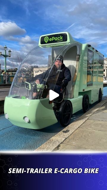 Startup Selfie on Instagram: "This electric cargo bike, styled like a truck semi-trailer, offers four cubic meters of volume, 350 kg of payload with 60 to 100 kilometers of pedal assistance.  #CityShuttle #Semitrailer #eCargoBike #CargoeBike #innovation #startupselfievideos #startupselfie" Bike Cargo Trailer, Electric Cargo Bike, Mobility Scooters, Semi Trailer, Cargo Trailers, Cargo Bike, Mobility Scooter, A Truck, Scooters