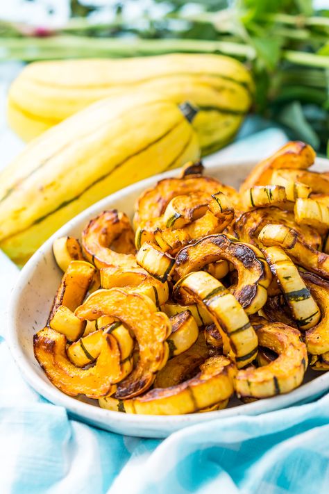 How To Cook Delicata Squash Recipe | Sugar & Soul Squash In Instant Pot, Cook Squash, Roasted Winter Squash, Green Vegetable Recipes, Delicata Squash Recipe, Healthy Vegetable Recipes, Delicata Squash, Squash Recipe, Cinnamon Brown